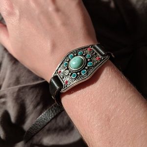 Lucky Brand Medallion Leather Bracelet